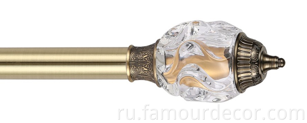 Algerian style decorative head crystal curtain rod